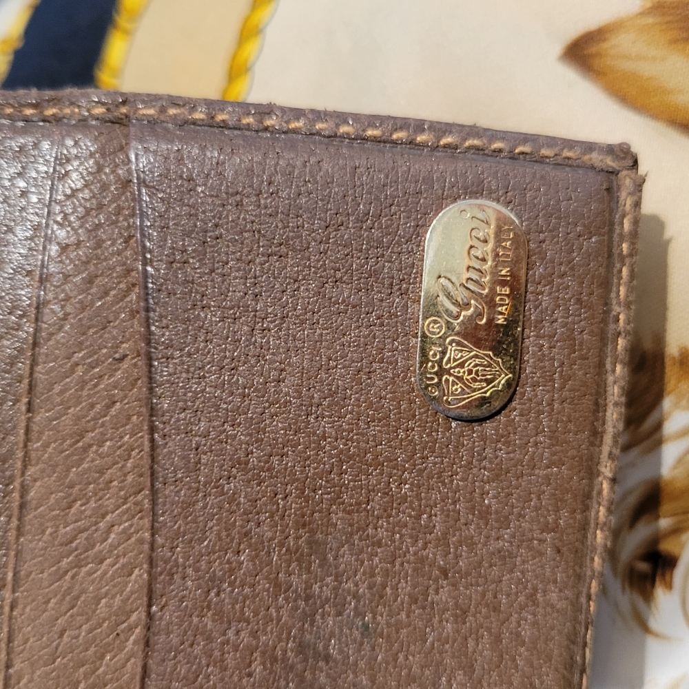 Gucci Tan "GG" Supreme Coated Canvas And Leather Bi-Fold Wallet - Picture 9 of 13